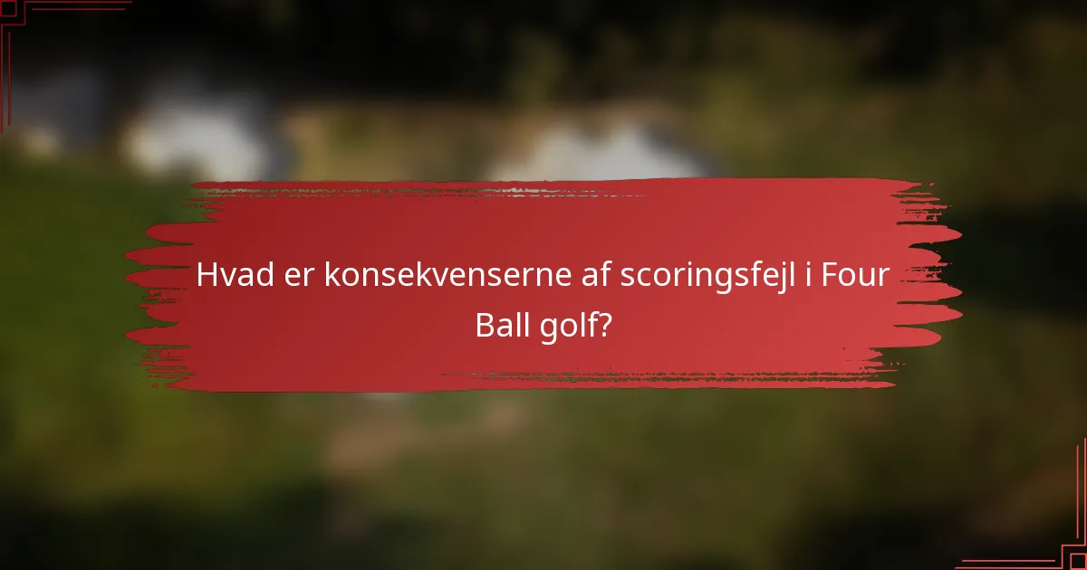 Hvad er konsekvenserne af scoringsfejl i Four Ball golf?