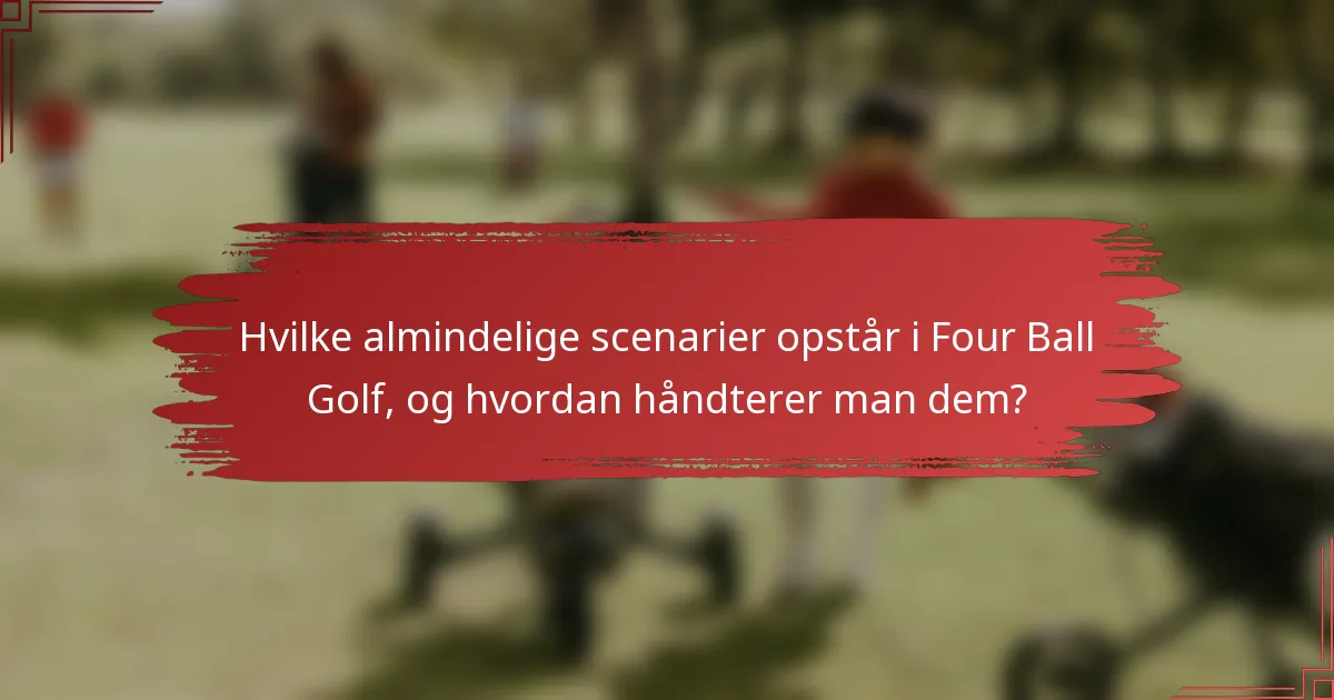 Hvilke almindelige scenarier opstår i Four Ball Golf, og hvordan håndterer man dem?