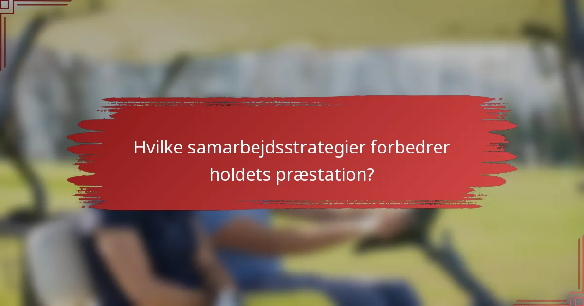 Hvilke samarbejdsstrategier forbedrer holdets præstation?