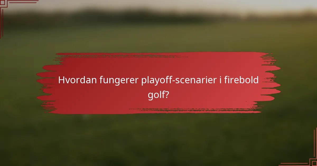 Hvordan fungerer playoff-scenarier i firebold golf?